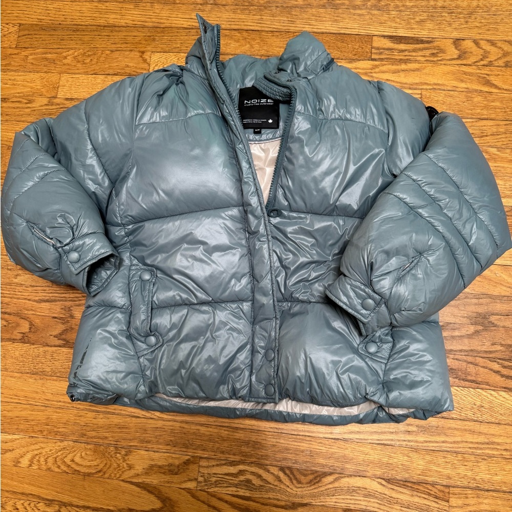 Noize Blue Bomber Puffer Jacket Quilted Design